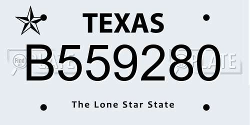B559280 Texas License Plate