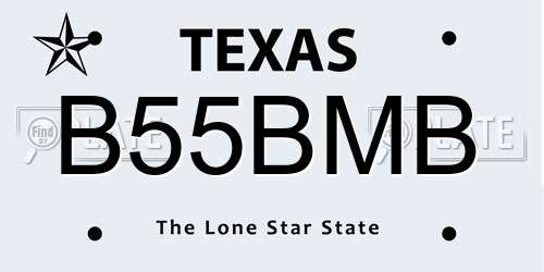 B55BMB Texas License Plate