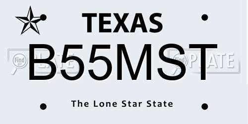 B55MST Texas License Plate