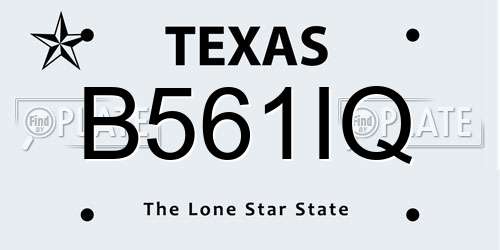 B561IQ Texas License Plate