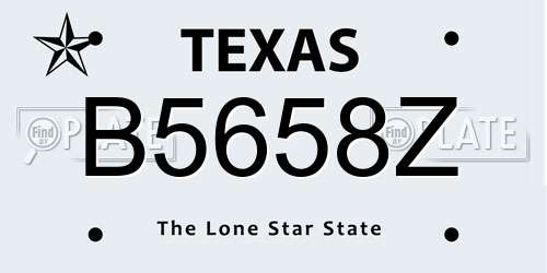 B5658Z Texas License Plate