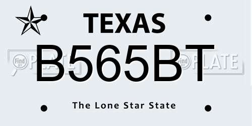 B565BT Texas License Plate