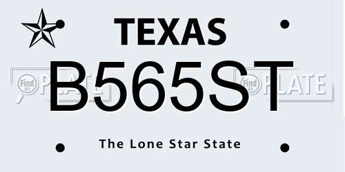 B565ST Texas License Plate