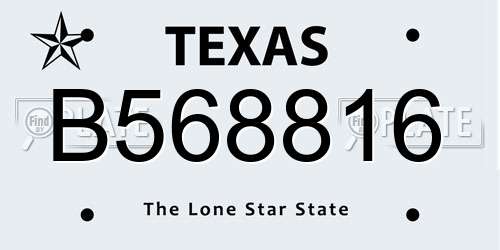 B568816 Texas License Plate