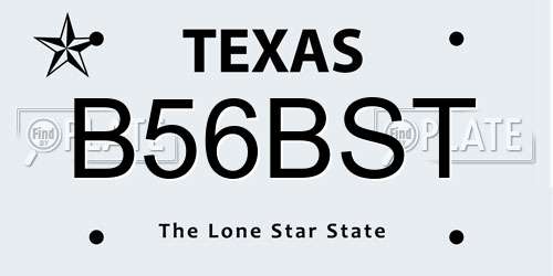 B56BST Texas License Plate