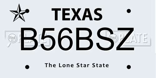 B56BSZ Texas License Plate