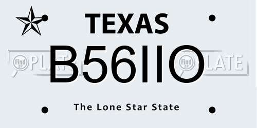 B56IIO Texas License Plate