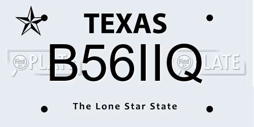 B56IIQ Texas License Plate