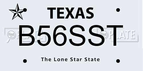 B56SST Texas License Plate
