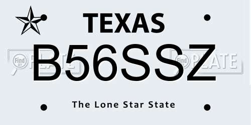 B56SSZ Texas License Plate