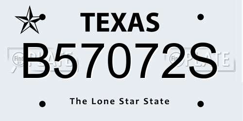 B57072S Texas License Plate