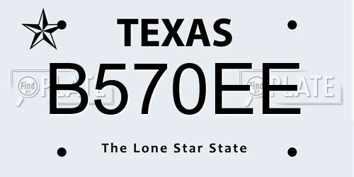 B570EE Texas License Plate