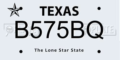 B575BQ Texas License Plate