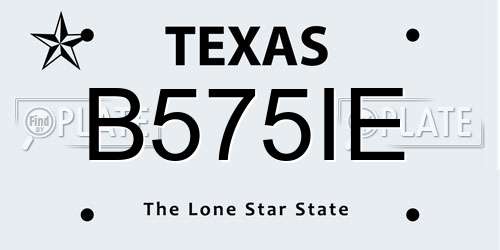 B575IE Texas License Plate