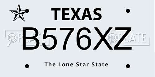 B576XZ Texas License Plate