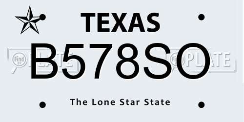 B578SO Texas License Plate
