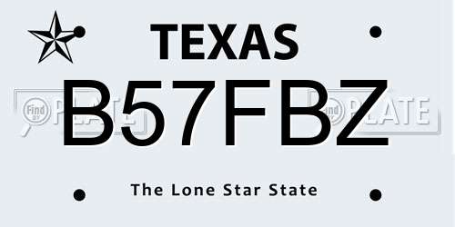 B57FBZ Texas License Plate