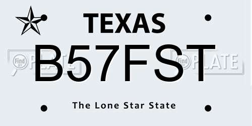 B57FST Texas License Plate