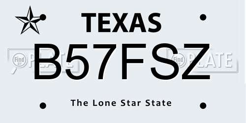 B57FSZ Texas License Plate