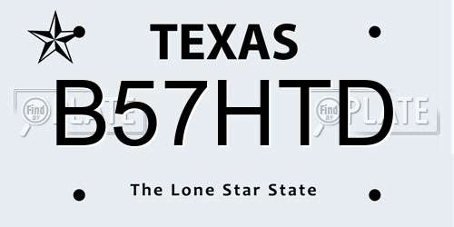 B57HTD Texas License Plate