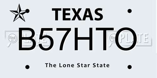 B57HTO Texas License Plate