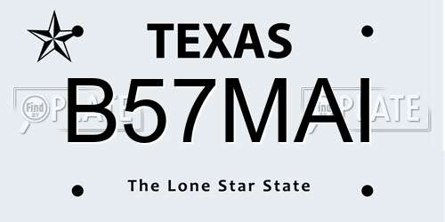 B57MAI Texas License Plate