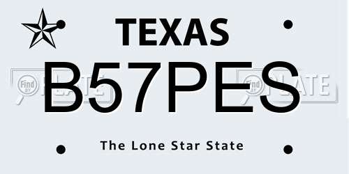 B57PES Texas License Plate