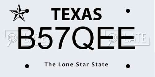 B57QEE Texas License Plate
