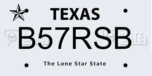 B57RSB Texas License Plate