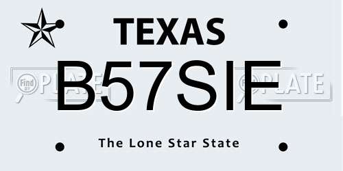 B57SIE Texas License Plate