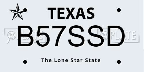B57SSD Texas License Plate