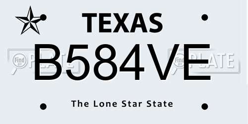 B584VE Texas License Plate
