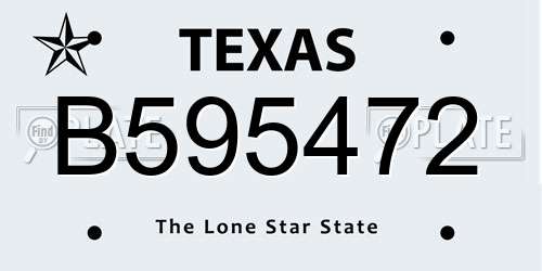 B595472 Texas License Plate