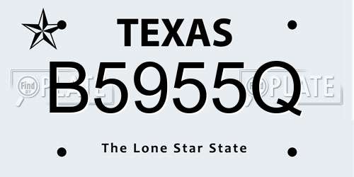B5955Q Texas License Plate