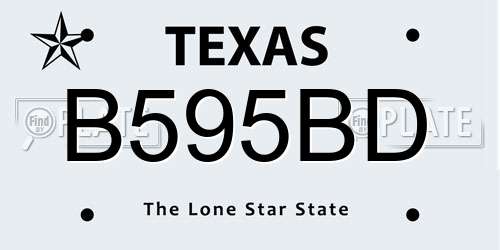 B595BD Texas License Plate