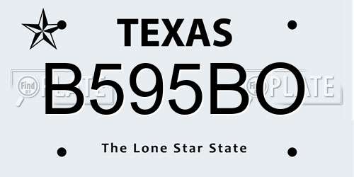 B595BO Texas License Plate