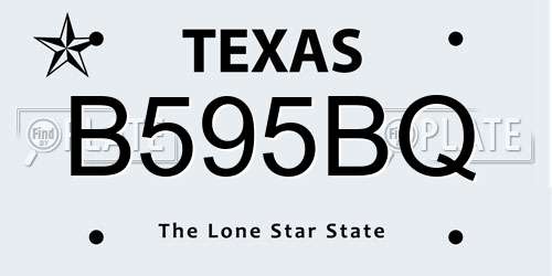 B595BQ Texas License Plate