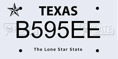 B595EE Texas License Plate