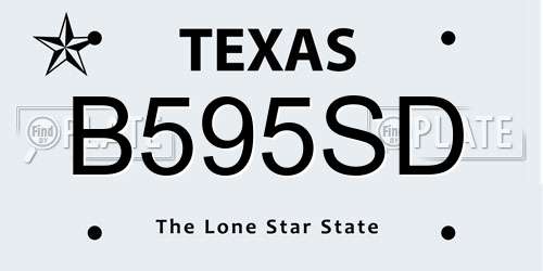 B595SD Texas License Plate