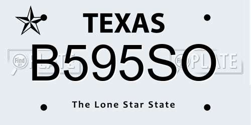 B595SO Texas License Plate