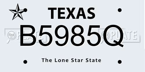 B5985Q Texas License Plate
