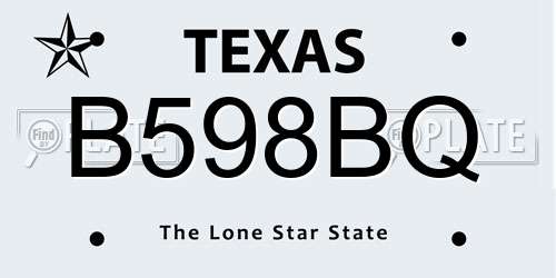 B598BQ Texas License Plate
