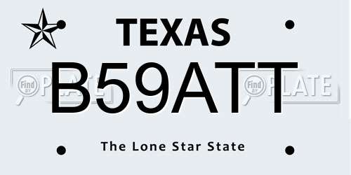 B59ATT Texas License Plate