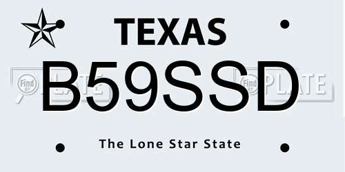 B59SSD Texas License Plate
