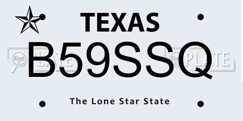 B59SSQ Texas License Plate