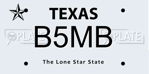 B5MB Texas License Plate