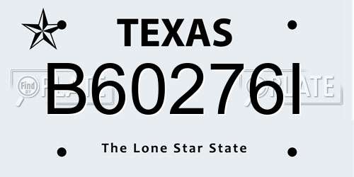 B60276I Texas License Plate