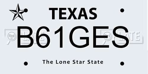 B61GES Texas License Plate
