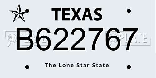 B622767 Texas License Plate