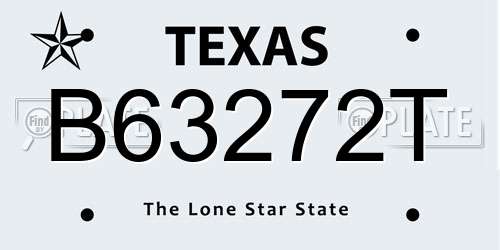 B63272T Texas License Plate